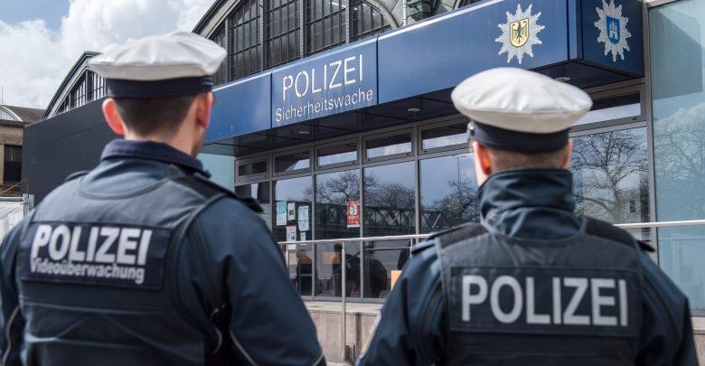 a group of police officers outside a building