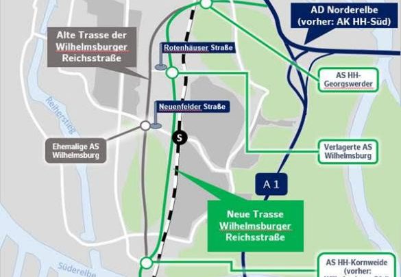 Wilhelmsburger Reichsstraße wird auf neue Trasse umgelegt
