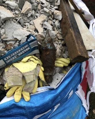 Fund einer Übungsgranate in Stade-Haddorf