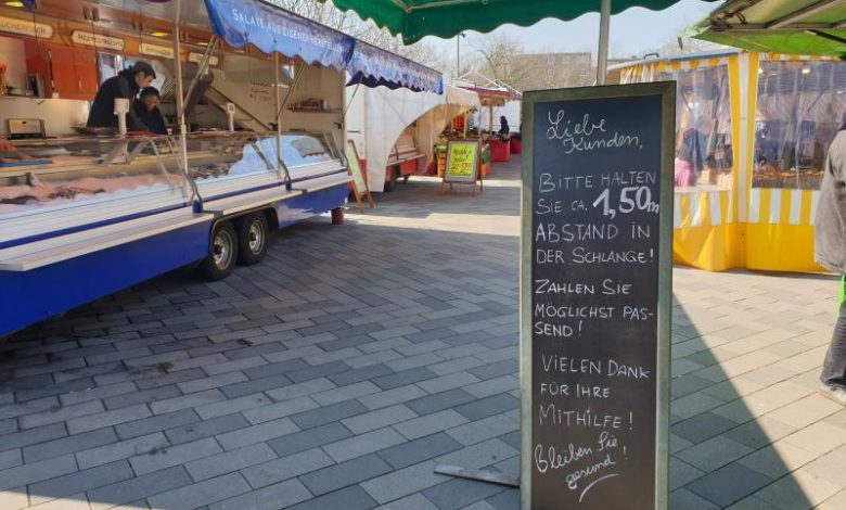 Maskenpflicht auch auf dem Wochenmarkt Neugraben