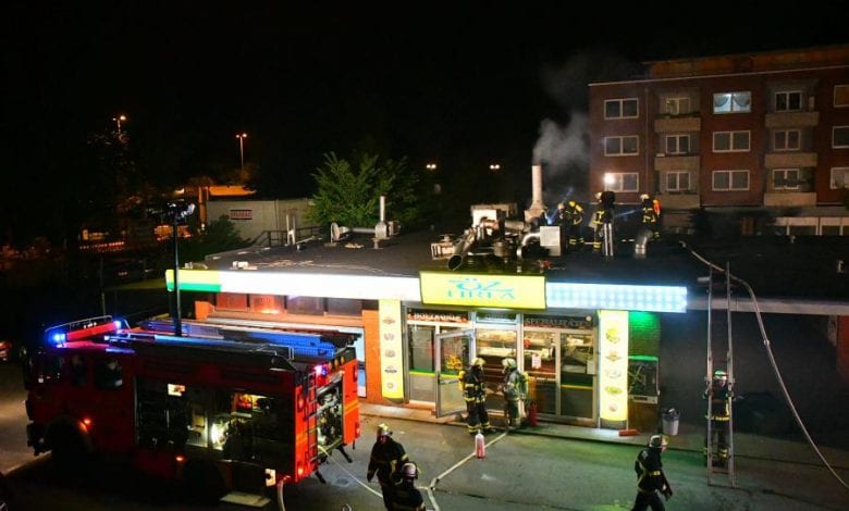 Abluftanlage eines Döner-Imbiss gerät in Brand