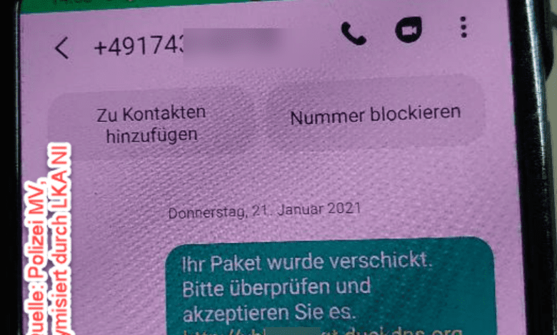 SMS mit Paketbenachrichtigungslink verursacht massenhafte SMS