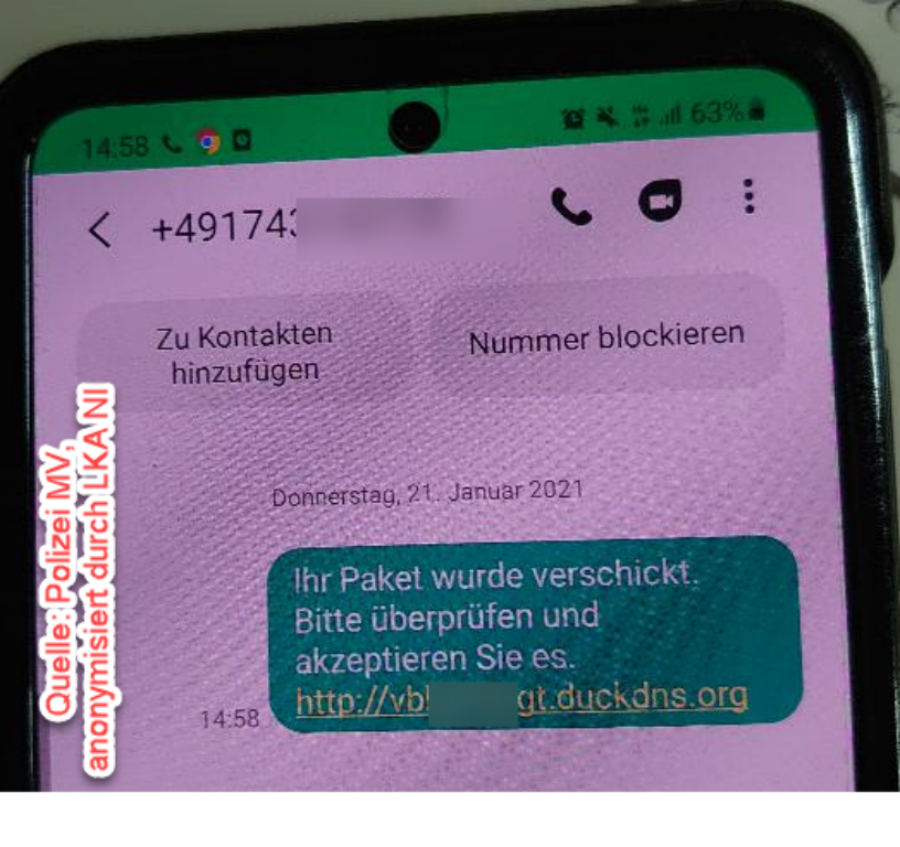 SMS mit Paketbenachrichtigungslink verursacht massenhafte SMS