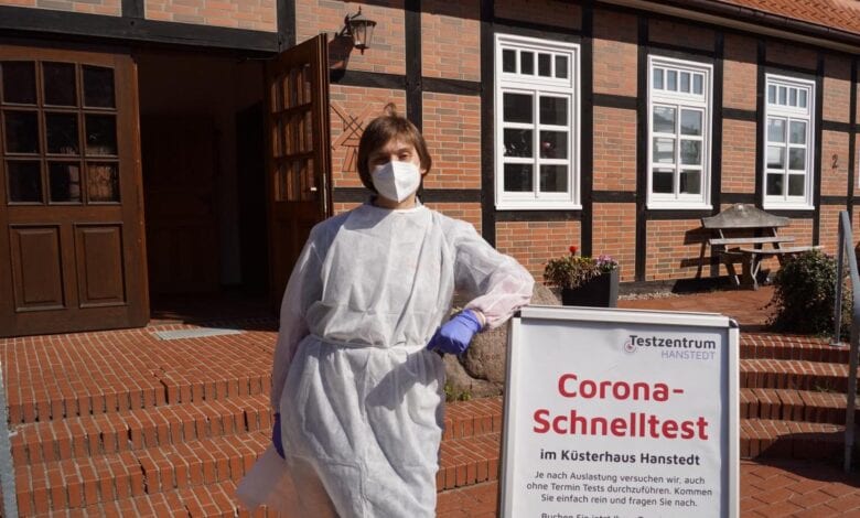 Corona-Schnelltest-Zentrum der Johanniter in Hanstedt eröffnet