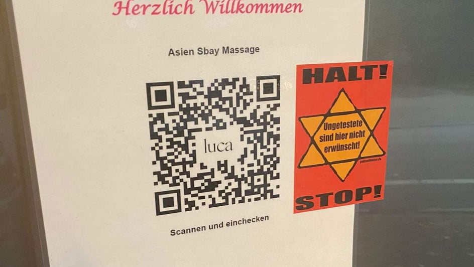 "Ungetestete nicht erwünscht" - Unbekannte markieren Geschäfte mit Nazi-Methoden 1 "Ungetestete nicht erwünscht" - Unbekannte markieren Geschäfte mit Nazi-Methoden