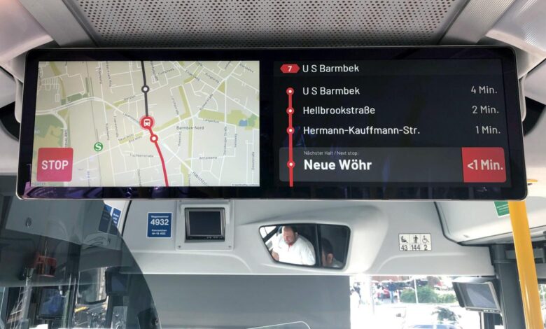 Echtzeitanzeige ab sofort in HOCHBAHN-Bussen 2 Echtzeitanzeige ab sofort in HOCHBAHN-Bussen