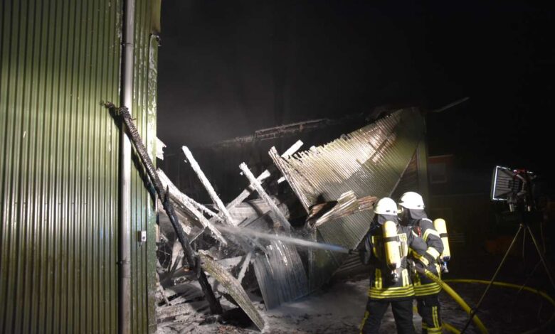 Lagerhalle in Harsefeld bei Feuer vollständig zerstört 2 Lagerhalle in Harsefeld bei Feuer vollständig zerstört
