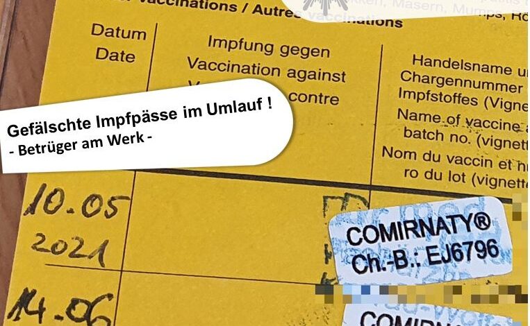 Betrugsversuche mit gefälschten Impfpässen nehmen rasant zu