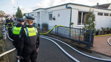 Feuer in einem Bungalow in Finkenwerder
