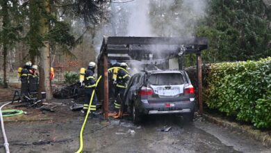 Feuer vernichtet Carport und Fahrzeug in Neugraben-Fischbek