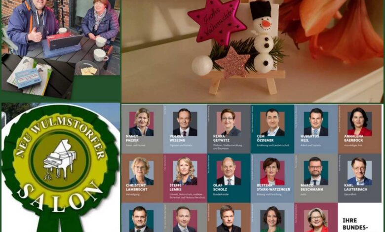 Noch 15 Tage bis Weihnachten, NEWS zum Neu Wulmstorfer Salon + unsere neue Regierungs-Crew im Überblick !