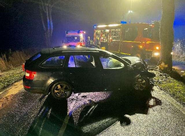 Zwei Autoinsassen bei Verkehrsunfall zwischen Drochtersen und Krautsand verletzt