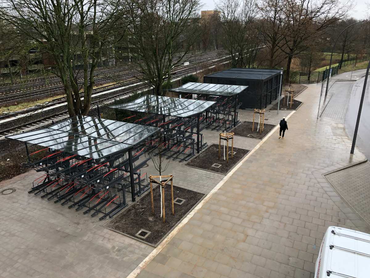 Neue Fahrradstellplätze im Hamburger Süden