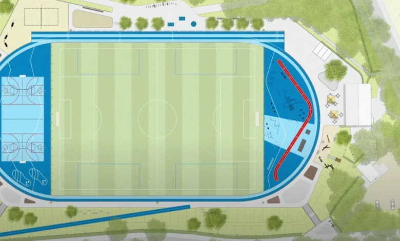 Spatenstich für den neuen Sportplatz Außenmühle
