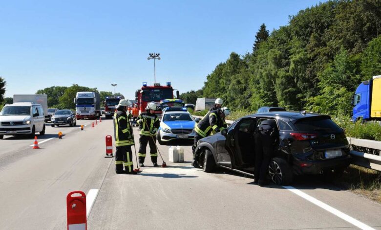 Drei verletzte Personen nach Unfall auf der A7