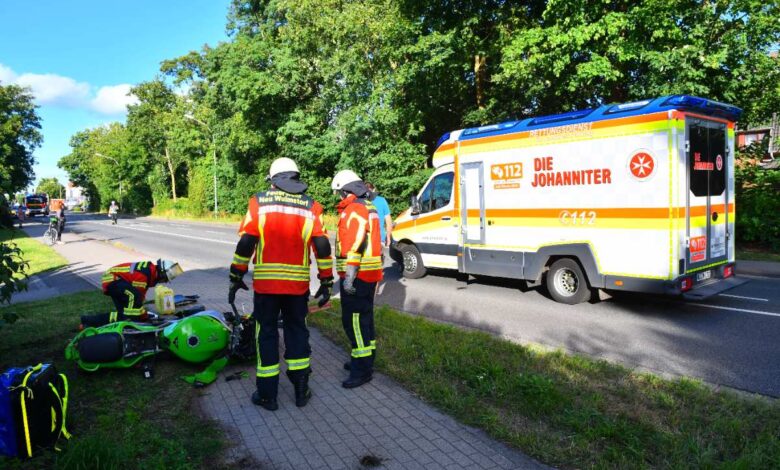 Motorradfahrer nach Kollision mit einem Auto schwer verletzt