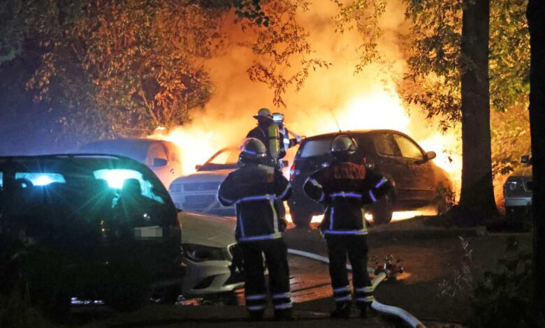 Mehrere Autos bei Feuer in Harburg beschädigt