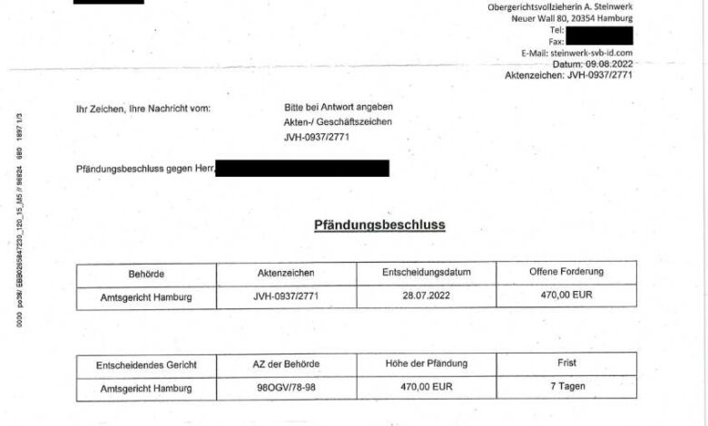 Amtsgericht warnt vor Betrugsmasche mit gefälschten „Pfändungsbeschlüssen“ einer fiktiven Gerichtsvollzieherin
