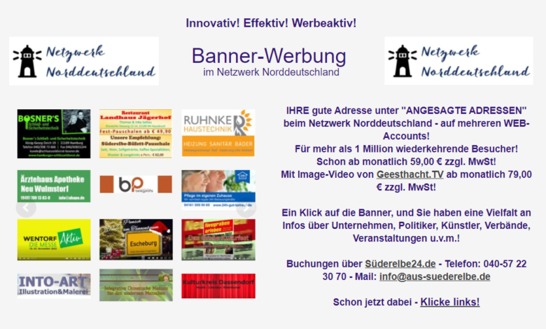Bannerwerbung im Netzwerk Norddeutschland