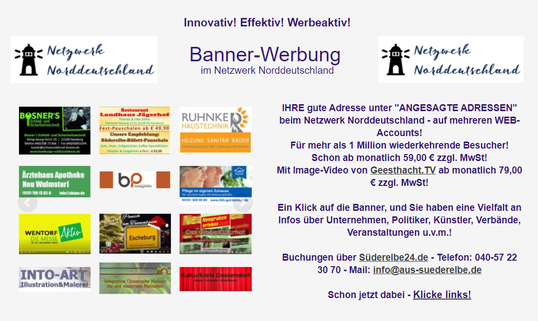 Bannerwerbung im Netzwerk Norddeutschland