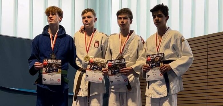 Nachwuchstalent Brian Thomé beeindruckt bei Norddeutscher U18-Meisterschaft im Judo 5 Ein Gruppenfoto.
