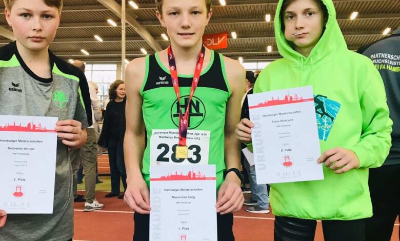 Leichtathletik-Nachwuchs der HNT holt sechs erste Plätze bei Hamburger Hallenmeisterschaften 2 Podestplätze.