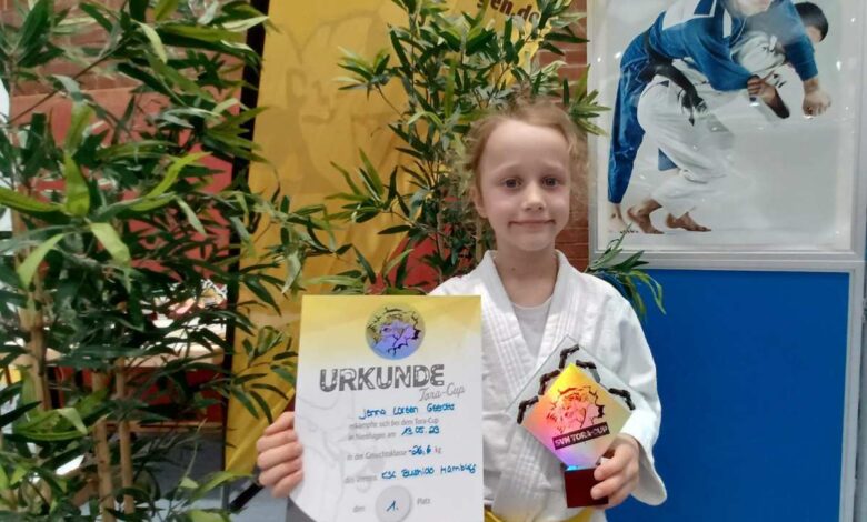 Grundschülerin Jenna Loreen Geerdts gewinnt ersten Judopokal bei Tora Cup in Nienhagen