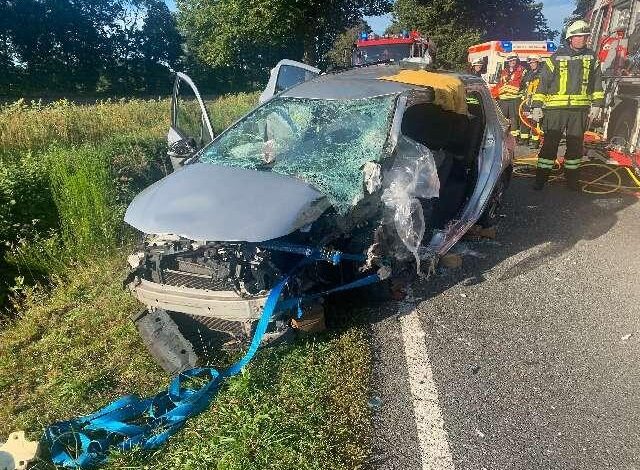 Schwerer Unfall auf Landesstraße 130 zwischen Beckdorf und Sauensiek 4 Schwerer Unfall auf Landesstraße 130 zwischen Beckdorf und Sauensiek