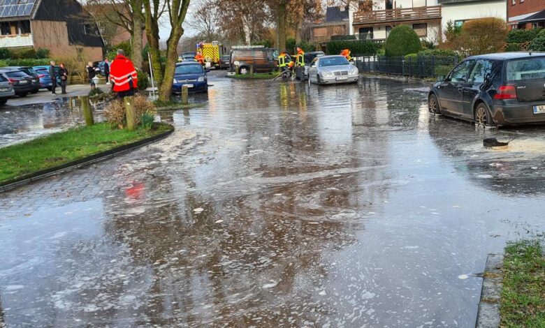 Straßenbauarbeiten führen zu großflächiger Überflutung in Maschen: Feuerwehr im Einsatz 13 Straßenbauarbeiten führen zu großflächiger Überflutung in Maschen: Feuerwehr im Einsatz