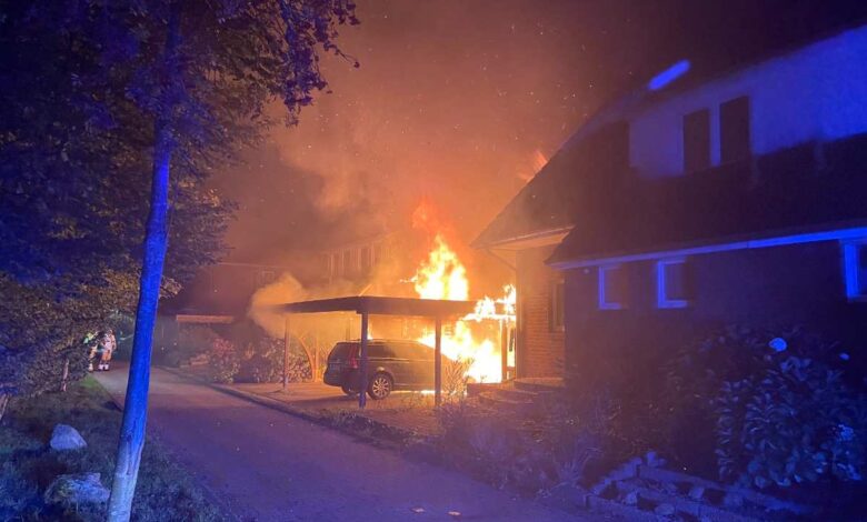 Carport zwischen zwei Reihenhäusern in Stade ausgebrannt – Sachschaden etwa 50.000 Euro 7 Carport zwischen zwei Reihenhäusern in Stade ausgebrannt – Sachschaden etwa 50.000 Euro