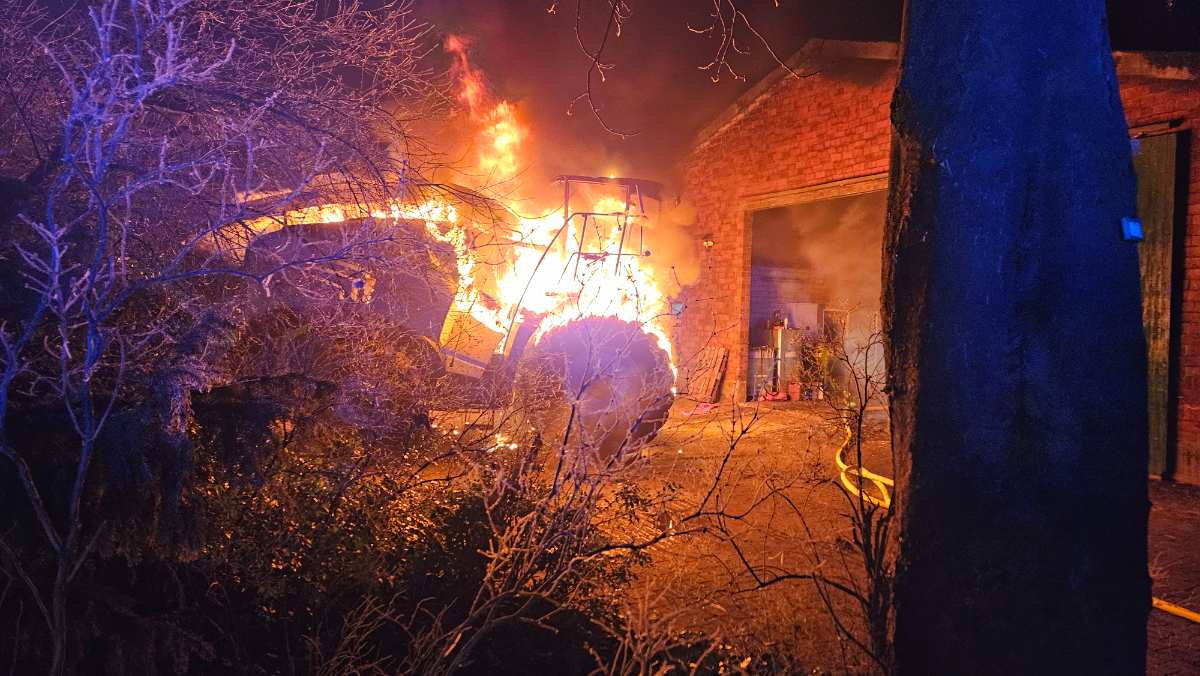 a fire in a building