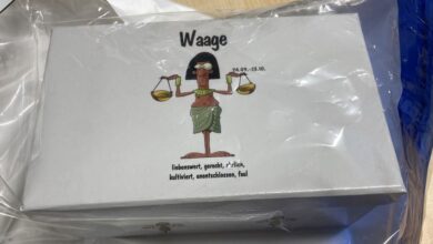 a white box with a cartoon on it