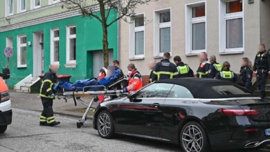 a group of people on a stretcher