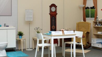 a clock in a room