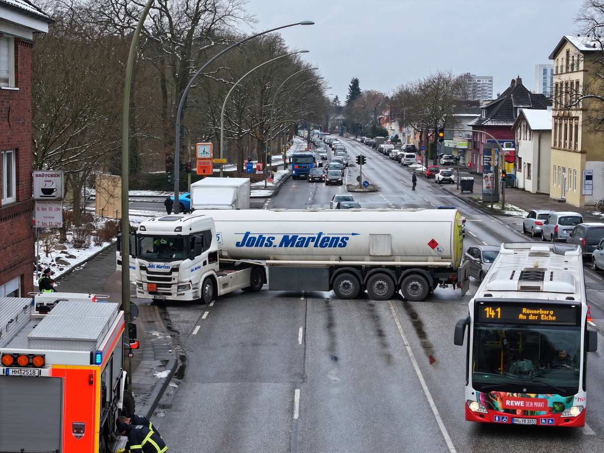 a group of trucks on a road