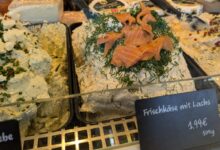 food in a display case