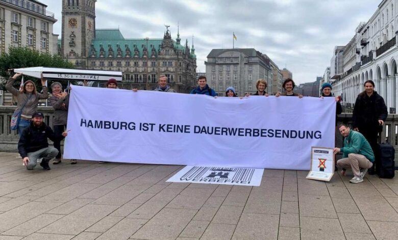Hamburg Werbefrei: Volksinitiative kämpft gegen Werbung im öffentlichen Raum 3 Transparent