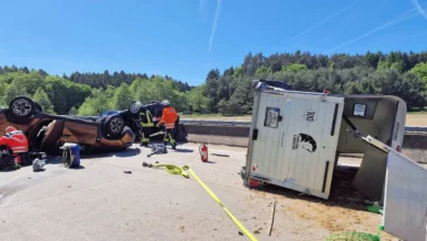 a car crashed into a trailer