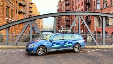 a car parked on a bridge