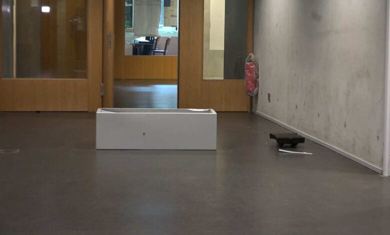 a white box on the floor