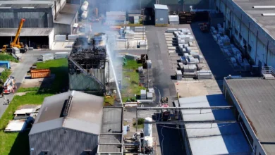 a high angle view of a factory