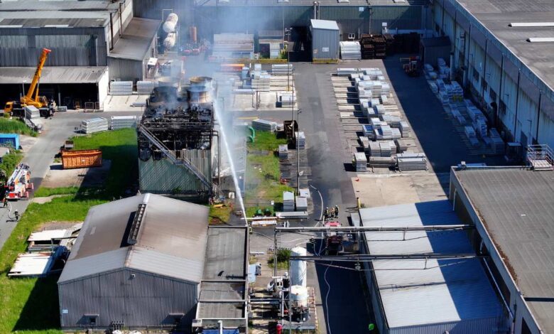a high angle view of a factory