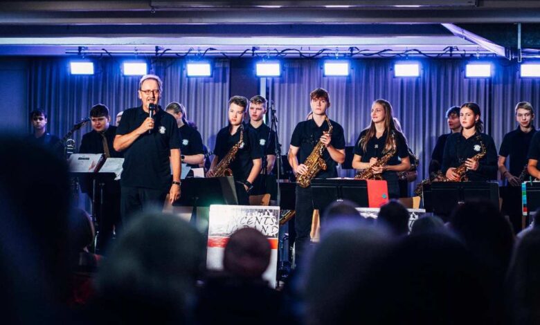 a group of people playing instruments