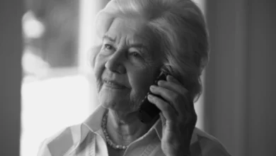 a woman holding a phone to her ear