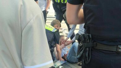 a person on the ground