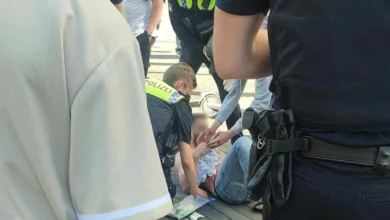 a person on the ground