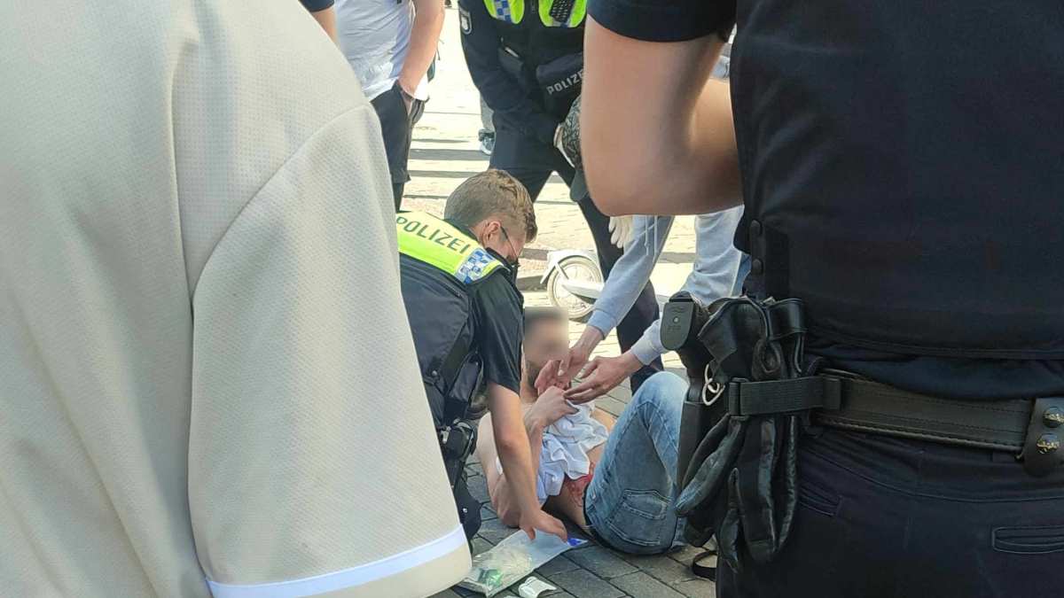 a person on the ground