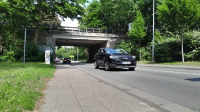 a black car on a road