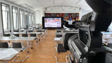 a camera in a classroom