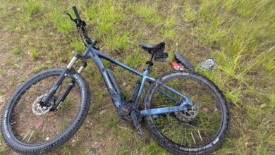a bicycle lying on the ground